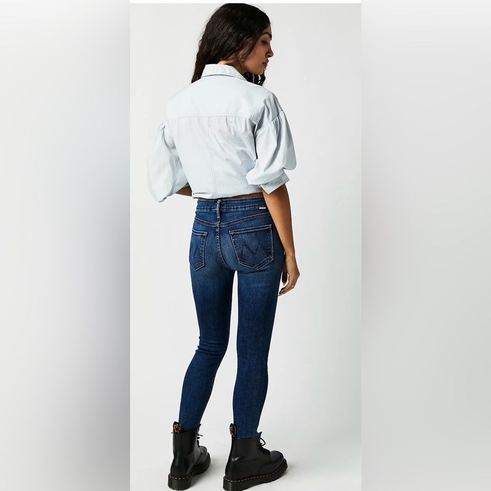 Mother Denim Women’s Sz 24 or 0/2 Ankle Fray Skinny Rockabilly Punk Jeans - Picture 3 of 16